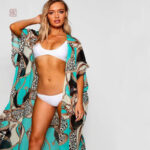 Gilet style kimono avec motifs floraux