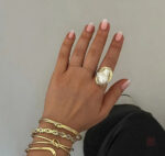 Bague tendance sertie de pierre pour femme