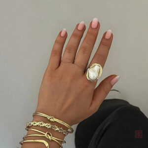 Bague tendance sertie de pierre pour femme