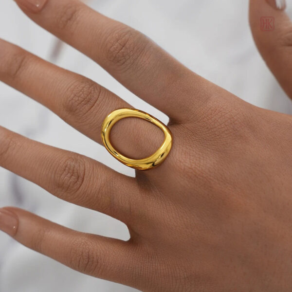 Bague ouverte en cercle pour femme, design tendance
