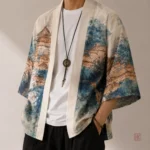 Haori court traditionnel japonais pour homme