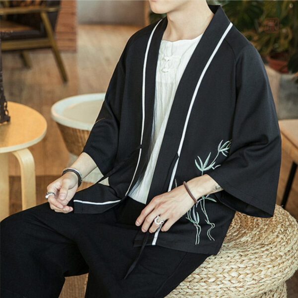 Haori élégant pour homme, inspiration traditionnelle japonaise
