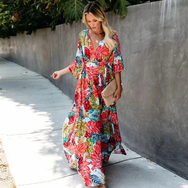 Kimono à fleurs long élégant pour femme