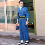 Kimono léger à rayures pour hommes