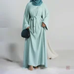 Kimono Abaya 2 Pièces Bleu Vert élégant