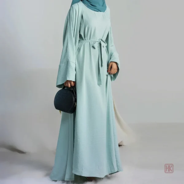 Abaya Kimono en bleu vert, style moderne et confortable
