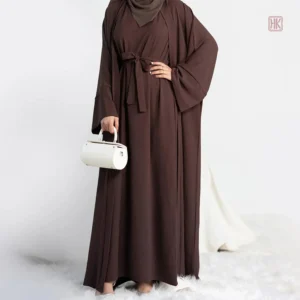 Kimono Abaya Marron 2 Pièces élégant et moderne