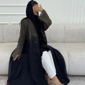 Kimono Abaya fleuri élégant