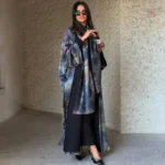 Kimono Abaya violet élégant en tissu léger