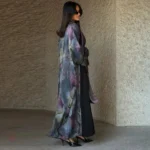 Abaya kimono violet avec manches amples