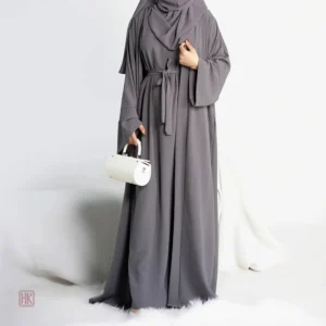 Kimono Abaya gris élégant pour une allure raffinée