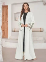 Kimono Abaya Blanc Long élégant pour femme
