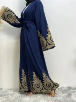 Abaya en tissu fluide de luxe