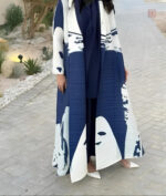 Kimono Abaya Bleu et Blanc élégant pour un style moderne