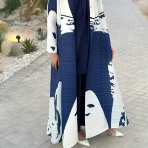 Kimono Abaya Bleu et Blanc élégant pour un style moderne