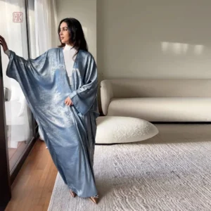 Abaya Kimono Longue en Teinte Bleue