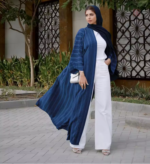 Abaya Kimono en bleu roi, idéal pour un look sophistiqué
