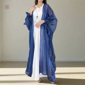 Kimono bleu léger et transparent pour femmes