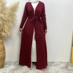 Kimono Abaya Bordeaux élégant et moderne