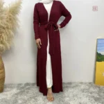 Abaya Kimono bordeaux pour un style chic
