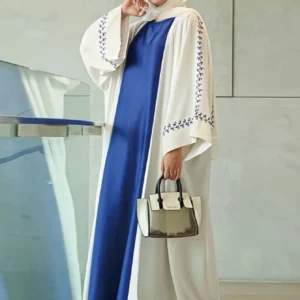 Kimono Abaya Brodé Blanc élégant et raffiné