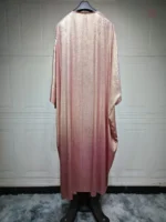 Abaya rose en tissu léger pour soirée élégante