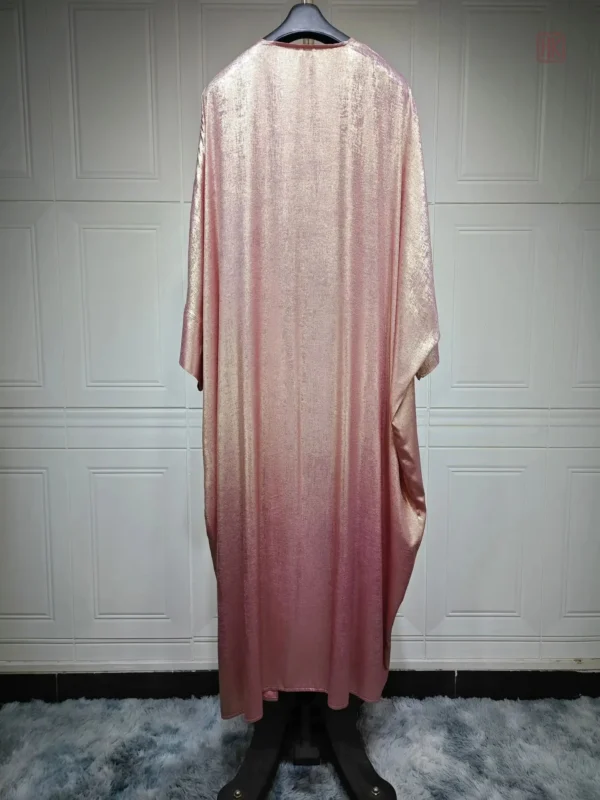 Abaya rose en tissu léger pour soirée élégante