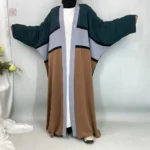 Abaya décontractée avec design patchwork élégant