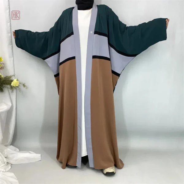 Abaya décontractée avec design patchwork élégant
