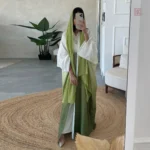 Kimono dégradé vert élégant pour abaya
