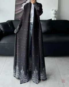 Kimono Abaya Évasé à Plis élégant pour un look chic