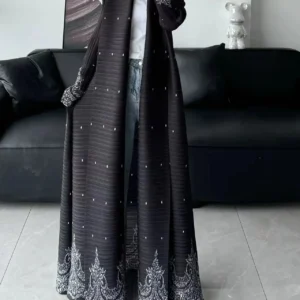 Kimono Abaya Évasé à Plis élégant pour un look chic