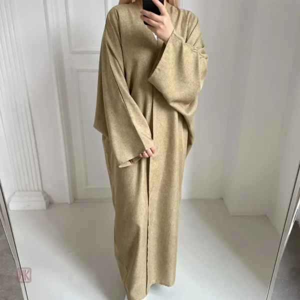 kimono-abaya-fluide-en-lin-1 Kimono Abaya en lin fluide