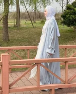 Kimono Abaya Gris Femme élégant et moderne