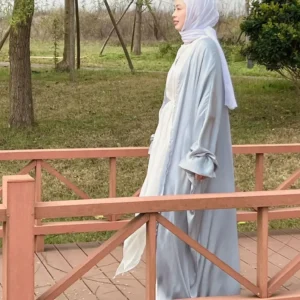 Kimono Abaya Gris Femme élégant et moderne