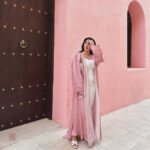 Kimono Abaya Long Rose élégant pour les occasions spéciales