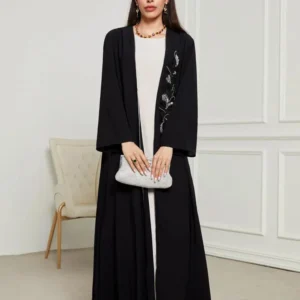 Kimono Abaya Noir Luxueux