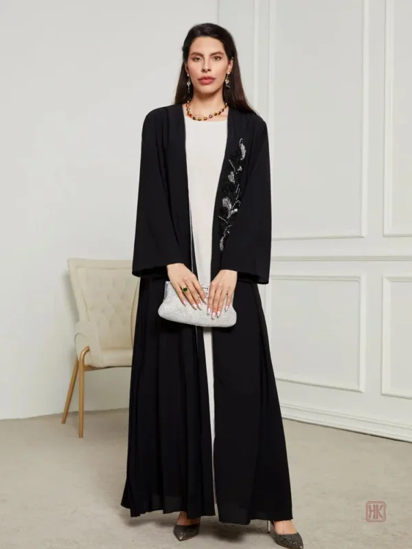 kimono-abaya-luxueux-noir-1 Kimono Abaya Noir Luxueux