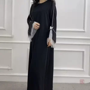 Abaya Kimono à manches en dentelles délicates
