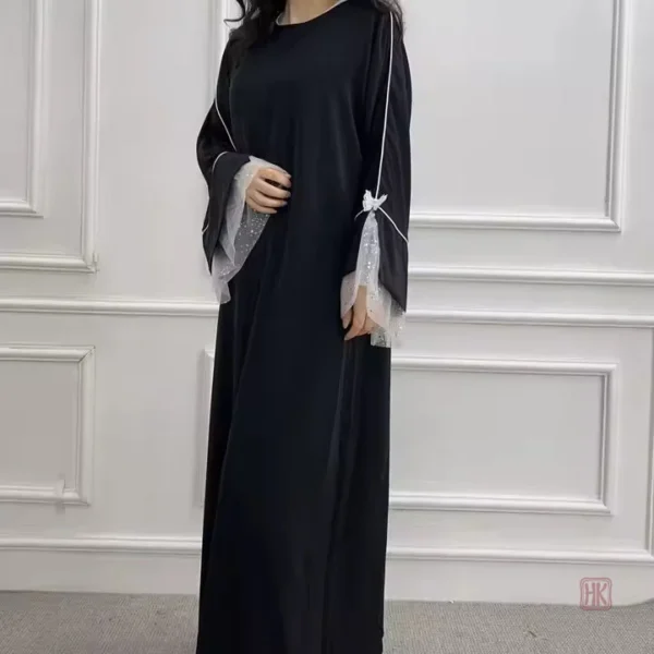 Abaya Kimono à manches en dentelles délicates
