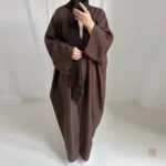 Abaya Kimono Ample en Marron, style décontracté
