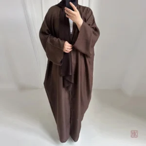 Abaya Kimono Ample en Marron, style décontracté