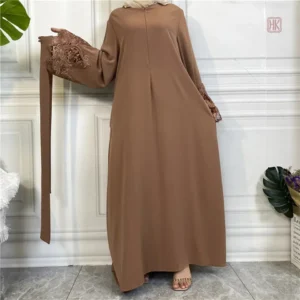Abaya kimono élégante en marron clair