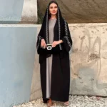 Kimono Abaya Noir à Broderie