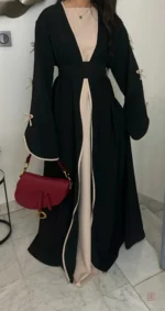 Abaya kimono avec nœuds, style moderne et raffiné