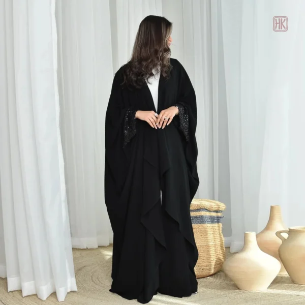 kimono-abaya-noir-a-sequins-1 Kimono Abaya Noir à Sequins