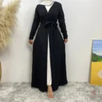 Abaya en tricot noir élégant et moderne