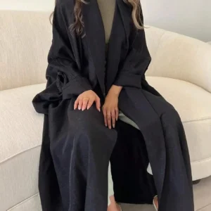 Kimono Abaya Noir Maxi Casual élégant pour un look décontracté
