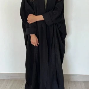 Abaya Kimono noir maxi, style casual pour toutes occasions