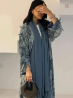 Kimono Abaya en nuances de bleu